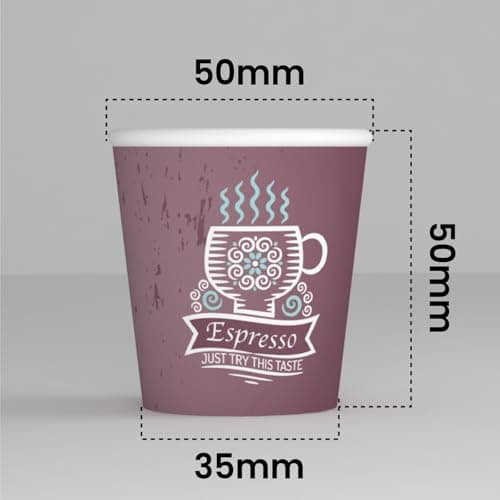 Lot de 1000 gobelets en papier à café 65 ml CuzcoBrownCUP Verres écologiques biodégradables jetables petits emporte-pièces
