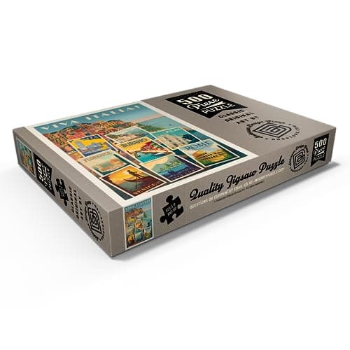 MyPuzzle Italy : Viva Italia ! Collage, Affiche Vintage - Premium 500 Pièces Puzzle - Collection spéciale MyPuzzle de Anderson Design Group