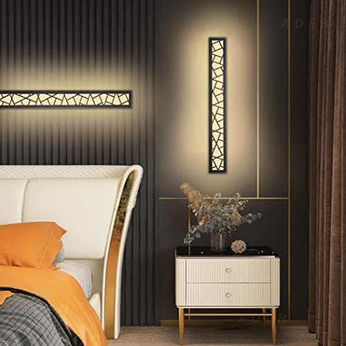Applique Murale Longue étanche Ip65 Eclairage Mural LED En Intérieure Et Extérieure, Aluminium Nid D'oiseau Pour Terrasse Jardin Garage, Blanc Chaud, L60cm * 1