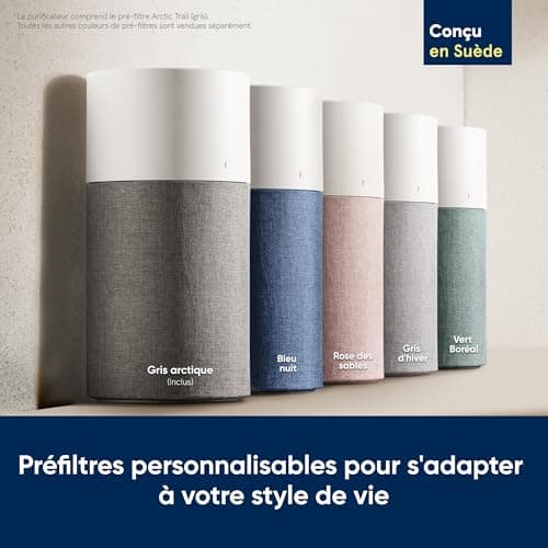 BLUEAIR Purificateur d'air Blueair Blue Pure 3410, purificateur filtre à air auto HEPA SilentTM, système de filtration pour purifier jusqu'à 86 m2, gris