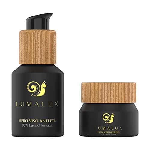 Lumalux COMBOPACK soins pour le visage - serum acide hyaluronique 98% de bave d’escargot 50ml et crème bave d'escargot BIO à 75% 50ml - Acide Hyaluronique, Aloe Vera, Vitamine E