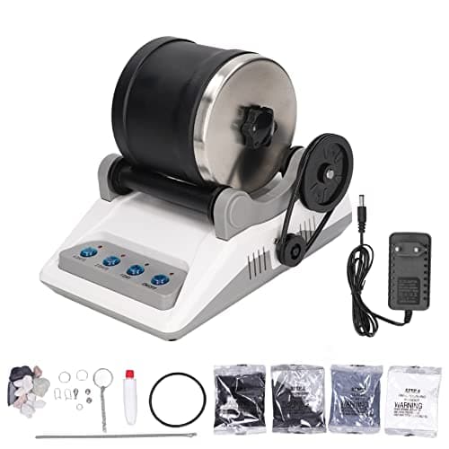 Rock Tumbler Kit DIY Electric, Physical Science Experiment Set Rock Tumbler Kit Jouet avec Pierres Précieuses Brutes Grains de Polissage pour Enfants Adultes 100‐240V
