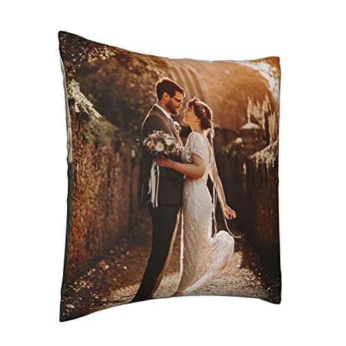 Coussin Personnalisé avec Photo 30x30cm,Personnalisé Oreiller à avec Image/Texte,pour Fille Garcon Anniversaire Noël Saint Valentin Cadeau Les Deux côtés Peuvent Avoir des Designs différents