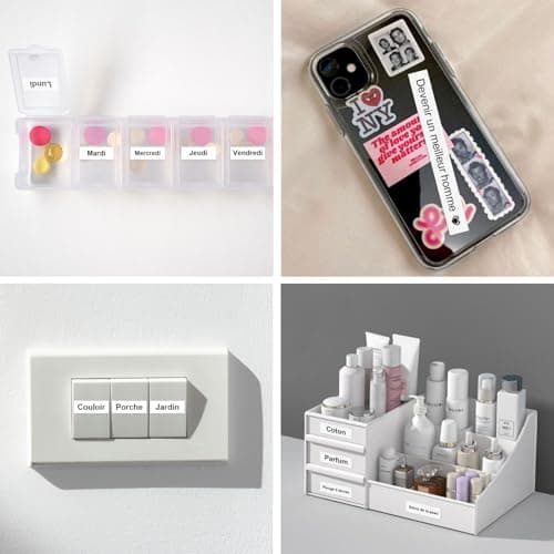 SUPVAN E10 Etiqueteuse inclut Étiquettes Autocollantes Imperméables, Smart App avec 40+ Polices, 150+ Modèles et 700+ Icônes, Idéale pour la Maison, la Cuisine, l'école, l'organisation et Le Bureau