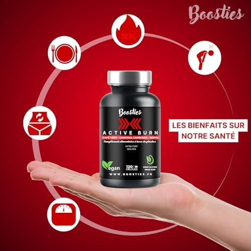 Active Burn - extra puissant - Métabolisme – Énergie - Garcinia Cambogia - Café vert – Nopal – Noix de Cola – 7 Vitamines et minéraux 120 gélules