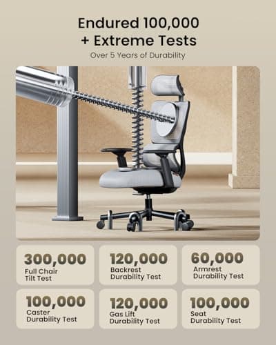 ProtoArc EC100 Chaise de Bureau Ergonomique - Chaise Gaming avec Un Coussin à Ressorts Plus épais de 10 CM, Soutien Lombaire, Accoudoirs et Appui-tête Réglables - Gris