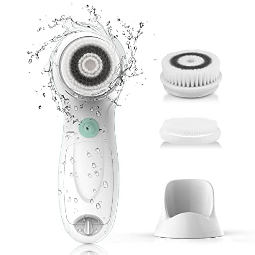Brosse Nettoyante Visage Electrique, TOUCHBeauty Appareil de Nettoyage Visage avec 3 Têtes et 2 Réglages de Vitesse,Nettoyage en Profondeur/Exfoliation/Massage AG-0759D(Blanc)