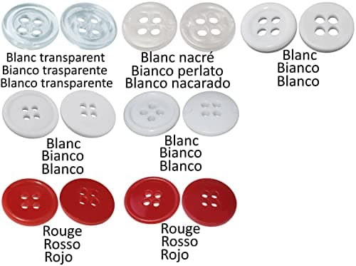 AERZETIX - C56512 - Lot de 100 Boutons à coudre ronds Ø15x3 mm à 4 trous - couleur gris anthracite 24L L24 - en plastique - ouverture 2 mm - mercerie couture vêtements mode tricot décoration