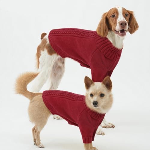 KONVINIT Pull Chien Pull pour Chien Col Roulé Tricot Chien Jumper Hiver Tricot Pullover pour de Petite,Moyenne et Grande Taille