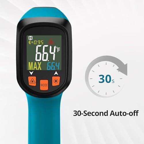Thermomètre Infrarouge Laser Numérique Sans Contact, -50°C ~ 600°C(-58°F ~ 1112°F), Emissivité Réglable, Idéal pour Cuisine, Barbecue, Four, Frigo Professionnel, Pizza, Viande