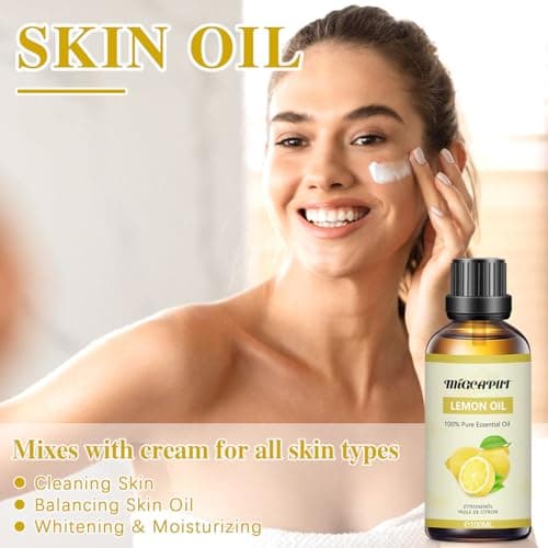 MIGCAPUT Huile Essentielle de Citron 100ML, Huile Essentielle Citron Aromathérapie 100% Naturelle pour Diffuseur, Humidificateur, Huile de Citron de Qualité Premium, Idéal pour Soins, Apaisant, Bain