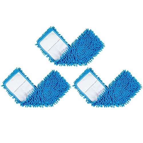 BiOHY Lot de 3 serpillères 40 cm | serpillière chenille | serpillière microfibre bleu (lot de 3) | Idéal pour le nettoyage des surfaces délicates et lisses.