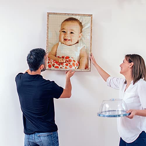 DPDP Diamond Painting Personnalisé Photo - Custom 5D Broderie Diamant Peinture Kit, Full Drill Peintures Photos Arts Cadeau Fête des Pères Mur Décor 30x40 cm