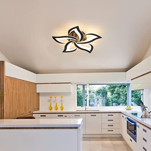 Riserva Plafonnier LED Dimmable, 40W 3000K-6500K Lampe de Plafond avec Télécommande, Créatif Pétales Design Luminaire Plafonnier Moderne pour Salon, Chambre, Salle à Manger, Φ60cm