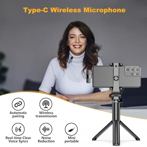 Micro Cravate sans Fil pour iPhone/iOS/Android, Micro Cravate Portable Plug & Play réduction du Bruit pour Youtube, Facebook, Twitter, Tiktok Video et La Diffusion en Direct(Adaptateur Inclus)