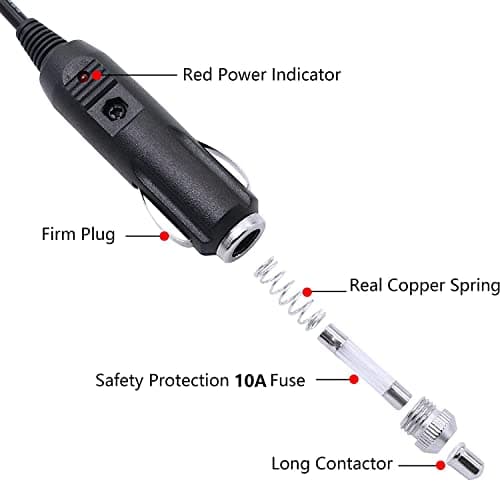 SinLoon Câble Allume-Cigare vers XT60 de 2 m, câble Allume-Cigare mâle vers XT60 Femelle pour onduleur de Voiture, gonfleur de Pneu, Pompe à air