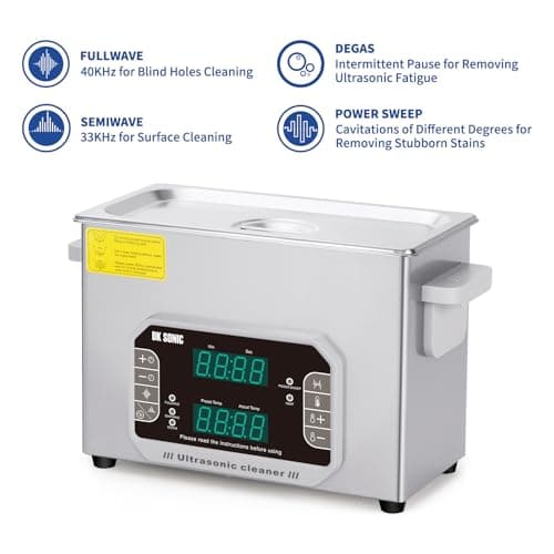 Nettoyeur à ultrasons DK SONIC Touch avec chauffage, minuterie, mode de nettoyage multiple pour carburateur, pièces automobiles, machine de nettoyage à ultrasons industrielle et commerciale (4L, 110V)
