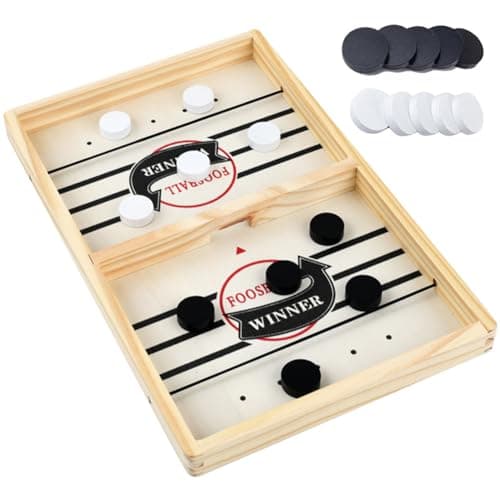 Fast Sling Puck Game, Catapult Board Game Jeu de Table de Hockey Portable en Bois Jeu de Palet à Fronde Rapide Convient pour l'Interaction Parent-Enfant Jeux De Société (35 * 22 * 2.5cm)