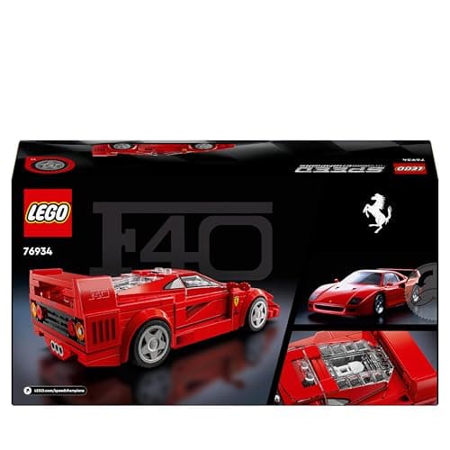 LEGO Speed Champions Supercar Ferrari F40 - Véhicule Jouet à Construire - Set de Voiture avec Une Minifigurine de Pilote - Set de Construction Collector pour Enfants Garçons et Filles 76934