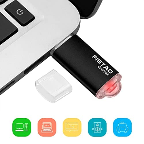 FISTAD CLé USB 64Go, Flash Drive 64Go Pen Drive USB 2.0 Memory Stick 64Go Thumb Drive pour PC, Ordinateur Portable etc (Noire)