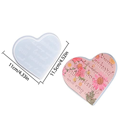 LICHENGTAI Moule en Silicone en Forme de Coeur 3D pour Coeur, Moulle en Forme de Coeur Silicone 3D Love Heart Moule en Silicone, Moule en Résine époxy pour Cadre Photo Décor d'anniversaire de Mariage