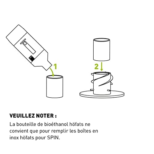 höfats - Bioéthanol Gel Organique, Gel Combustible - 6X Bouteilles à 1000 ML - Accessoire pour recharger Spin 90/120 feu de Table, sans Odeur ni fumée