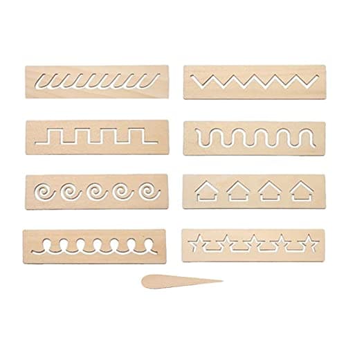 SM SunniMix Planche de traçage en Bois Compétences -écriture Enseignement précoce Apprentissage Pratiquer des Exercices pour l' à, Motifs géométriques