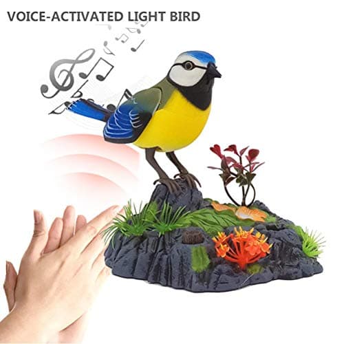 Jouet électronique d'oiseaux Chantant Le Chant des Oiseaux, Oiseau Dansant gazouillant avec Activation du capteur de Mouvement Enfants Jouet Animal électrique décor de Cage à Oiseaux pour Le Jardin