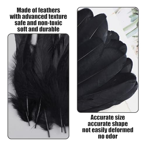 ZBHDEYG Lot de 150 plumes noires, décoration de bricolage, plumes naturelles, décoration de plumes, peuvent être utilisées pour les vêtements, les chapeaux et la décoration de meubles
