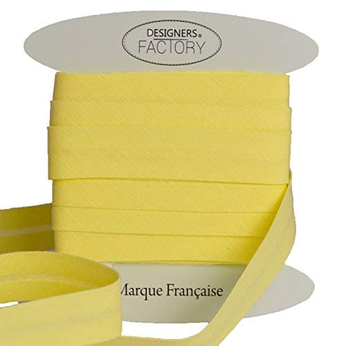 Biais Coton uni - Plus de 20 Coloris Disponibles - Certifié Oeko tex - Biais de Couture à Coudre au Bord de Votre Tissu pour de Jolies Finitions (par 5 mètres, Jaune)