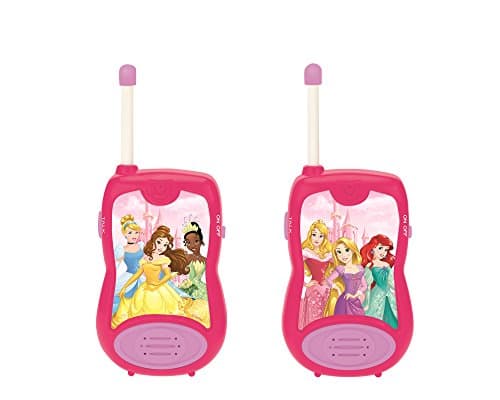 Lexibook Disney Princesses Cendrillon Raiponce Ariel Talkies-walkies, Jeu jouet communication enfant filles, Clip ceinture, à piles, Rose, TW12DP