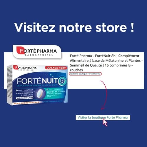 Forté Pharma - FortéNuit 8h - Complément Alimentaire à base de Mélatonine et Plantes - Sommeil de Qualité - 15 comprimés Bi-couches