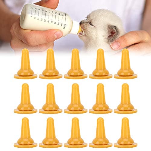 15pcs Biberon Pour Animaux De Compagnie Tétine En Silicone Tétine Biberon Tétine Sucettes Tête De Buse De Remplacement Pour Chien Chiot Chat Chaton Petits Animaux