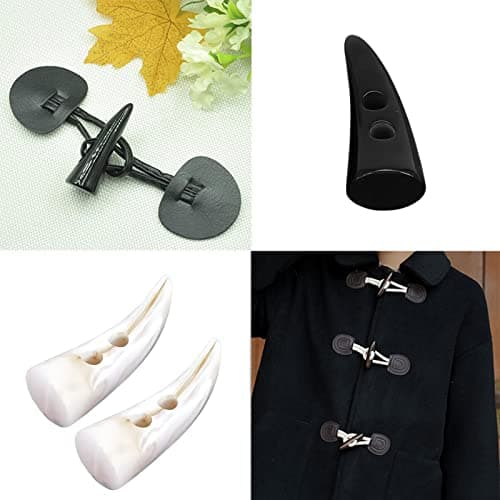 Lot de 30 boutons à bascule imitation dent de corne 6 couleurs compatibles avec manteau, veste, blazer, crème, os 5 cm
