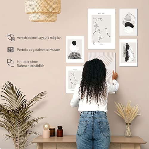 decomonkey - Lot de 6 Posters SANS Cadres Voyages Aesthetic - 4 x DIN A4 & 2 x DIN A3 - Pour Salon, Chambre à Coucher Affiche Murale Decoration Décoratifs - Calme Boho Voyage Italie