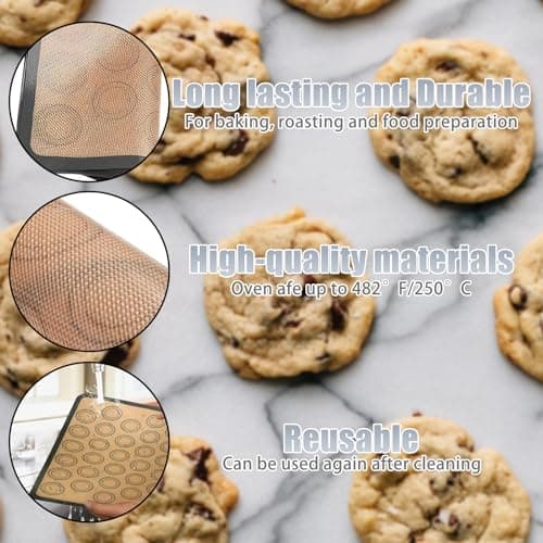 2Pièces Tapis de Cuisson pour Macarons,Rectangulaire Silicone Tapis de Cuisson,Tapis de Cuisson en Silicone,Tapis de Cuisson en Silicone Macarons en Gris,pour les Macarons,les Biscuits et les Pizzas