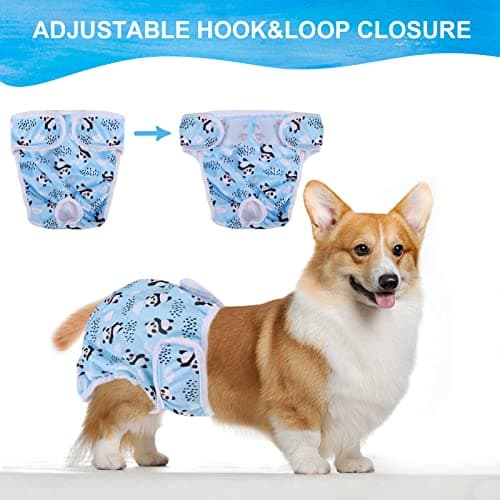 Czemo Lot de 3 Couche pour Chien Lavable, Couches Réutilisable Chien Incontinent Culotte pour Chien Femelle en Chaleur, Convient Aux Petits, Moyens et Grands Chiens (XL)