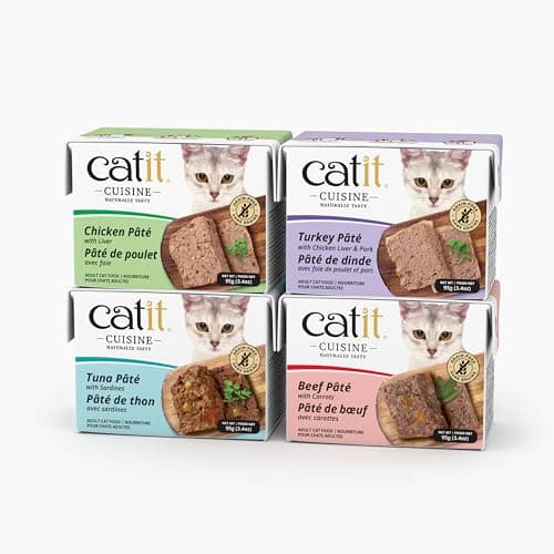 Catit Cuisine Pâtée pour Chats, Pâté à la Viande de Bœuf et aux Carottes, Aliment Complet, 95 g, sans Céréales, Haute Teneur en Viande