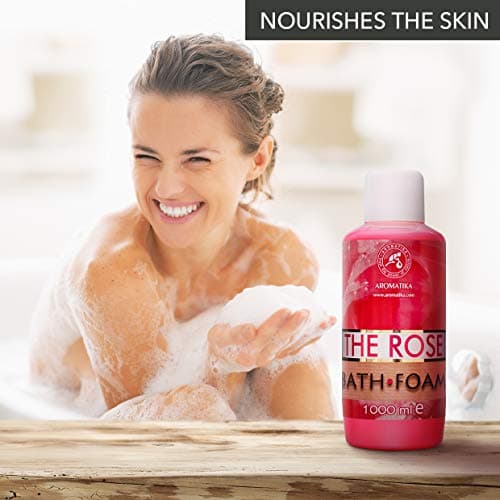 Mousse de Bain à Huile Essentielle Absolue de Rose 1000ml - Soin du Corps - Bon Sommeil - Beauté - Bain - Soin du Corps - Bien-être - Détente - Aromathérapie - Spa