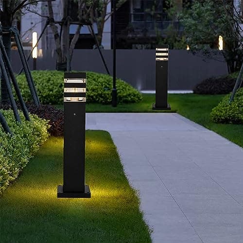 Mengjay Lampadaire Exterieur pour Jardin et Chemin, Luminaire Extérieur E27 Lampe de jardin,IP23 Etanche Eclairage Exterieur,IP23 Etanche Lampe sur pied Poteau Exterieur (A)
