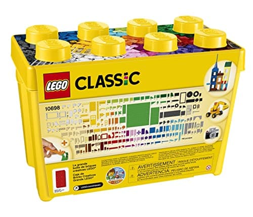 Lego Classic La Boîte de Briques Créatives Deluxe, Jouet Créatif et Rangement, Fenêtres et Roues, Plaques de Route, Cadeau Enfants 4 Ans et Plus 10698
