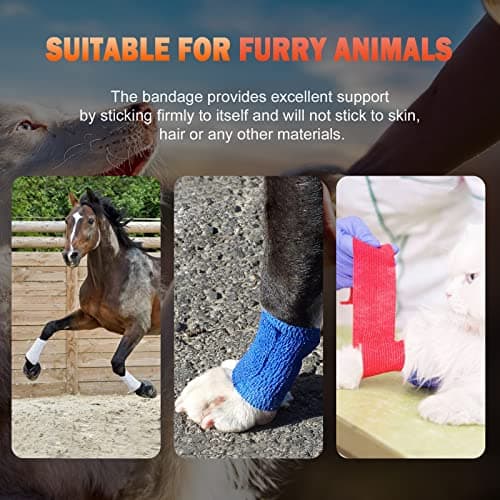 OK TAPE adhésif auto - adhésif bandage 12 Rouleaux, 5cm x 4.5m non tissé adhésif Sport Pack tape,Veterinary Pack bandage tape pour pouce poignet cheville,Bleu