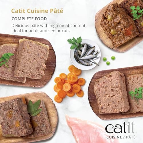 Catit Cuisine Pâtée pour Chats, Pâté à la Viande de Bœuf et aux Carottes, Aliment Complet, 95 g, sans Céréales, Haute Teneur en Viande