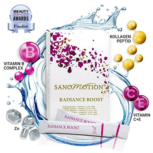 Sanomotion 5000mg collagène poudre. BOOST collagene et acide hyaluronique, antirides, force des ongles, des cheveux, et immunitaire. Collagene peptide + vitamine C B E zinc biotine x30 paquet mensuel