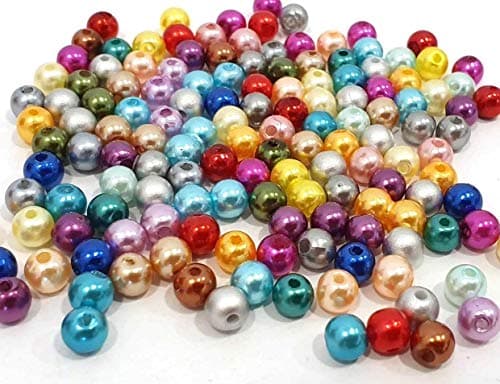 Perlin Lot de 1500 perles de culture imitation nacre de 4 mm - Couleurs mélangées - Pour décoration de mariage, fête, bricolage, bricolage