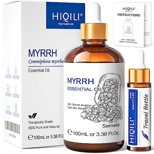 HIQILI Huile Essentielle Myrrhe 100ML, 100% Pure et Naturelle, pour Diffuseur