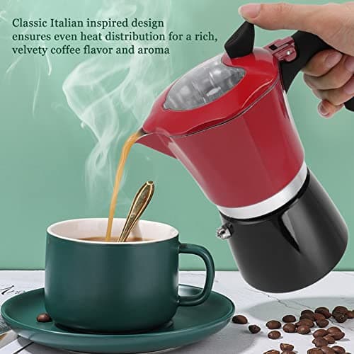 Moka Pot 6 Tasses/300 Ml, Cafetière Portable avec Poignée Anti-brûlure, Cafetière Italienne Classique en Aluminium, Ne Convient Pas à L'induction (N ° 6 Pot 300ML)