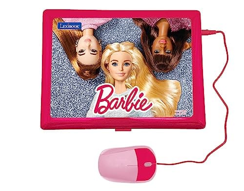 Lexibook Barbie, ordinateur éducatif bilingue français/anglais, jouet pour enfants avec 124 activités pour apprendre, s'amuser et jouer du piano, rose, couleur, JC598bbi1