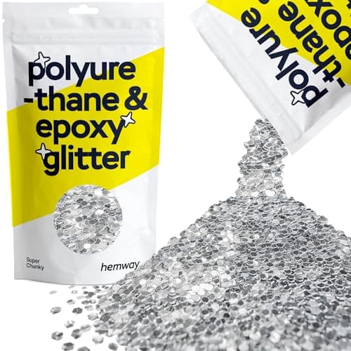 Paillettes pour Résine Argent Métallique Cristaux for Époxy Artisanat Très Grosses Paillettes Gobelets Fondant de cire 100g / 3.5oz