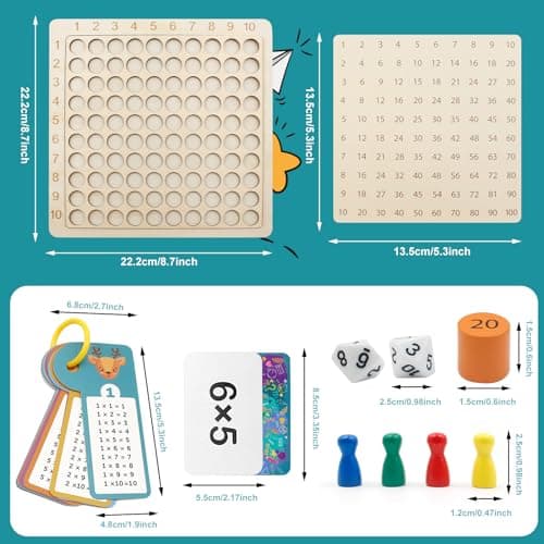 Criveple L'apprentissage du Jeu de Multiplication 1x1 avec la Table de Multiplication,Le Jouet éducatif de calcul et d'apprentissage pour Jouer de manière ludique pour Les Enfants et Les élèves.